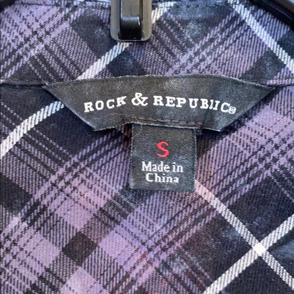 Rock Republic Purple Flannel Button Down - Picture 3 of 4
